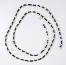28" long strand of blue & white Tube Beads, New York. Ex. Micky Taylor "Iron Horse" collection.