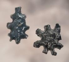 Pair of Obsidian Eccentrics. Larger is 15/16". Found between 1926 - 1986 by the Miller's.