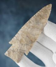 3 3/4" Hardin made from gray Chert. Slight restoration. St. Louis Co., Missouri. Ex. Meador. COA.