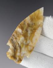 2 1/4" Stemmed Dart Point made from Chalcedony. Found in the Colorado/Wyoming area.