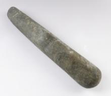 13" Roller Pestle found in southern Illinois. Made from dark gray Hardstone.