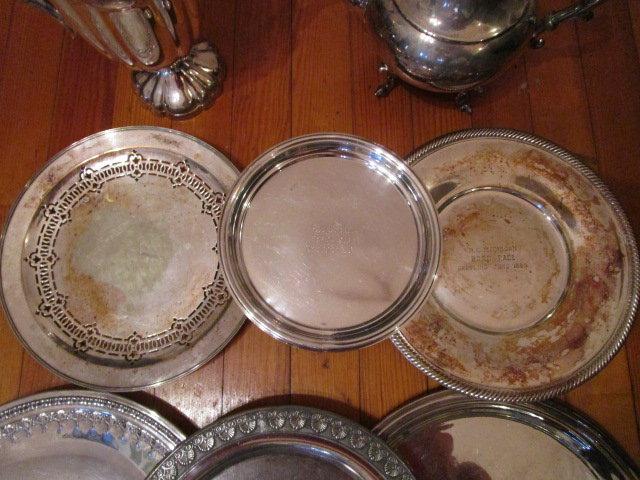 Tray of Silverplated Items-Coffee Servers, Trays, Handled Platter, etc.