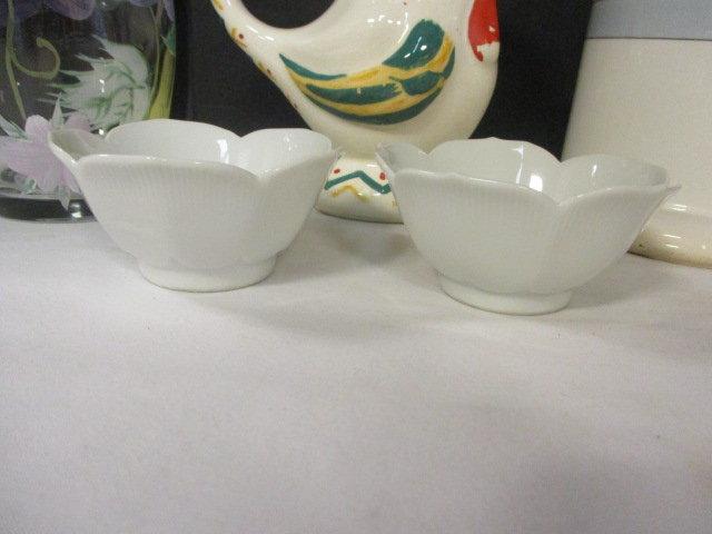 Misc. Lot-Creamers, Pitchers, Night Carafe, Coasters, etc.