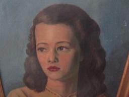 Framed Original Painting of Young Woman