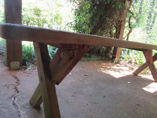 Wooden Picnic Table with Two Benches