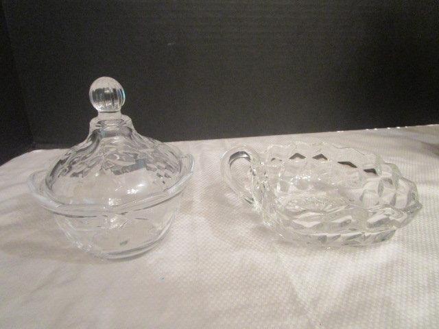 Pair of Figurines, Crystal Bowl, Sugar Bowl, Nappy, etc.