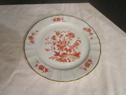 Oriental Urn, Cork Sculpture Screen and Scene, Zinnias Plate, Hand Fan