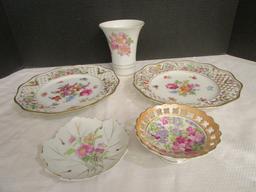 Schumann Germany Vase and Plates, Small Compote and Dish
