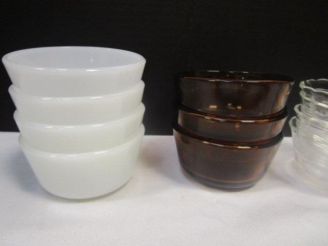 Pyrex and Anchor Hocking Custard Cups and Lidded Dish