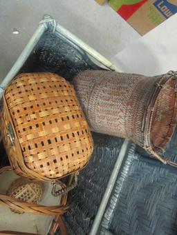Woven Trunk Filled with Baskets