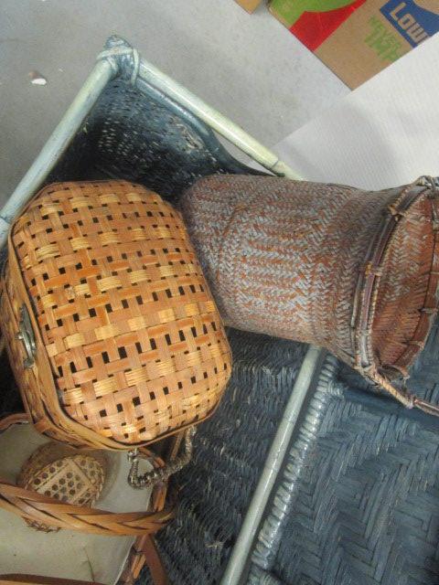 Woven Trunk Filled with Baskets