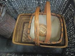 Woven Trunk Filled with Baskets