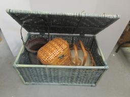 Woven Trunk Filled with Baskets