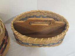 Three Hand Made Baskets-One is Signed