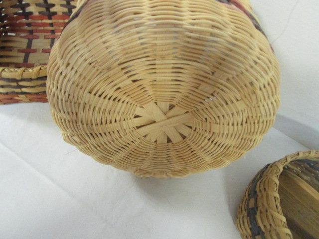 Three Hand Made Baskets-One is Signed