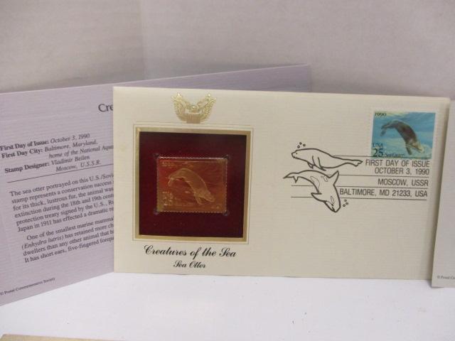Eclectic Articles of Interest-Gold Stamp Replica First Day of Issue, Patches,