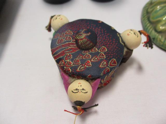 Oriental Figurines, Hand Fan, Vases and Trinket Boxes