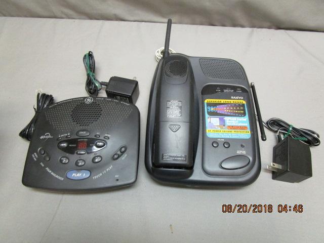 Digital GE Answering Machine & Sanyo Cordless Phone