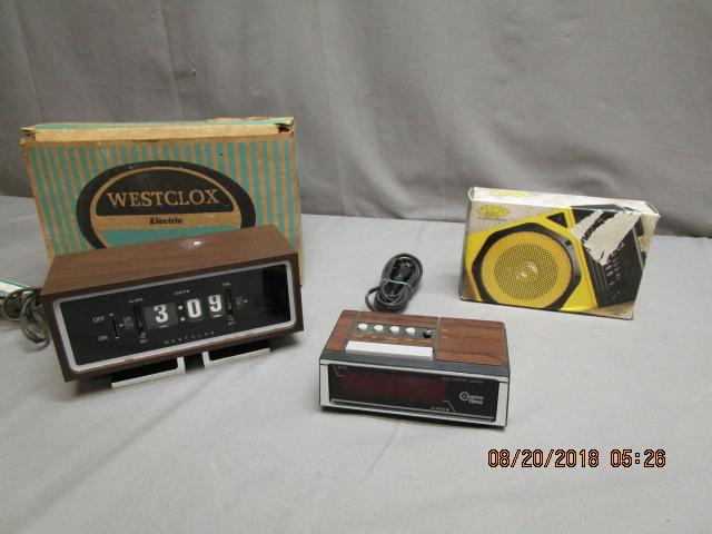 Vintage Westclox Electric Clock w/Box - 1  Led Digital Clock - 1 Sports Radio appears new
