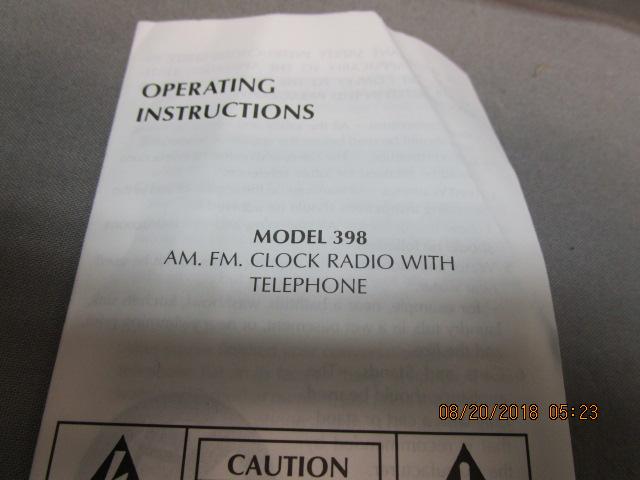 2 New Model 398 AM/FM Clock Radios w/Phone
