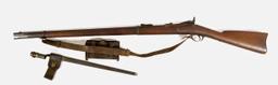 Complete US Springfield Model 1884 Trapdoor .45-70 Rifle with Sling, Ammo Case, and Bayonet