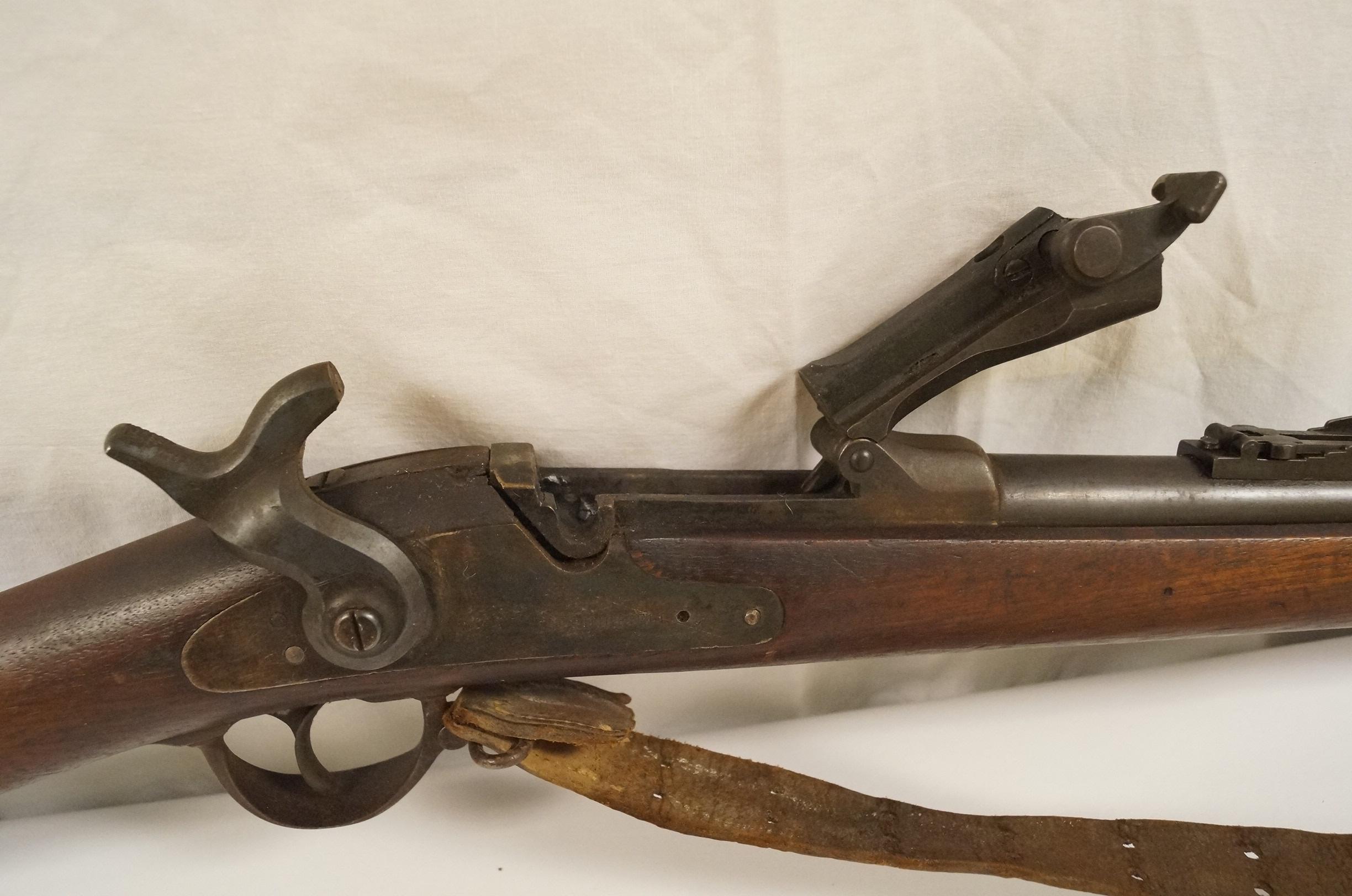 Complete US Springfield Model 1884 Trapdoor .45-70 Rifle with Sling, Ammo Case, and Bayonet