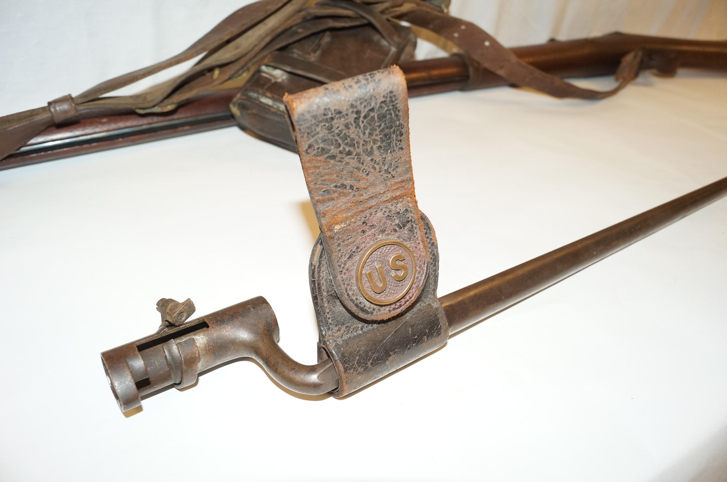 Complete US Springfield Model 1884 Trapdoor .45-70 Rifle with Sling, Ammo Case, and Bayonet
