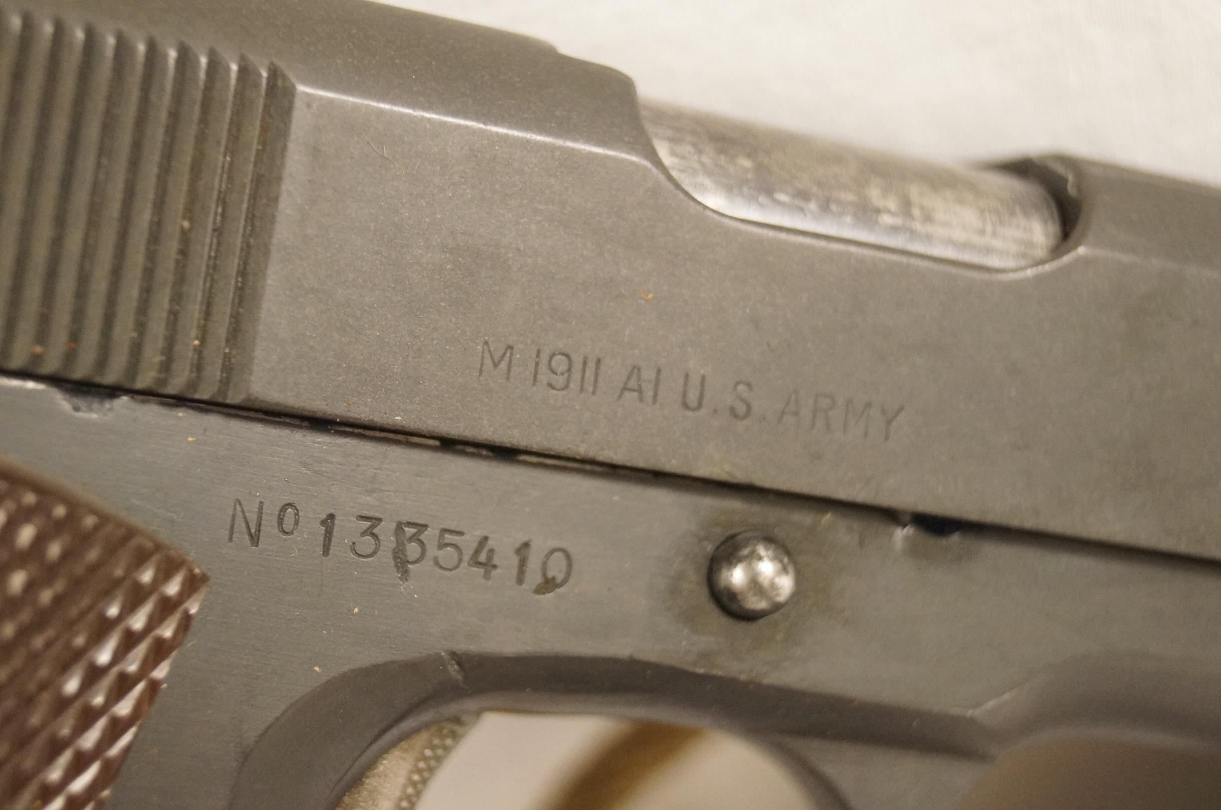 1943 Remington Rand US ARMY .45 M1911 A1 Pistol with Original Lanyard in US Holster