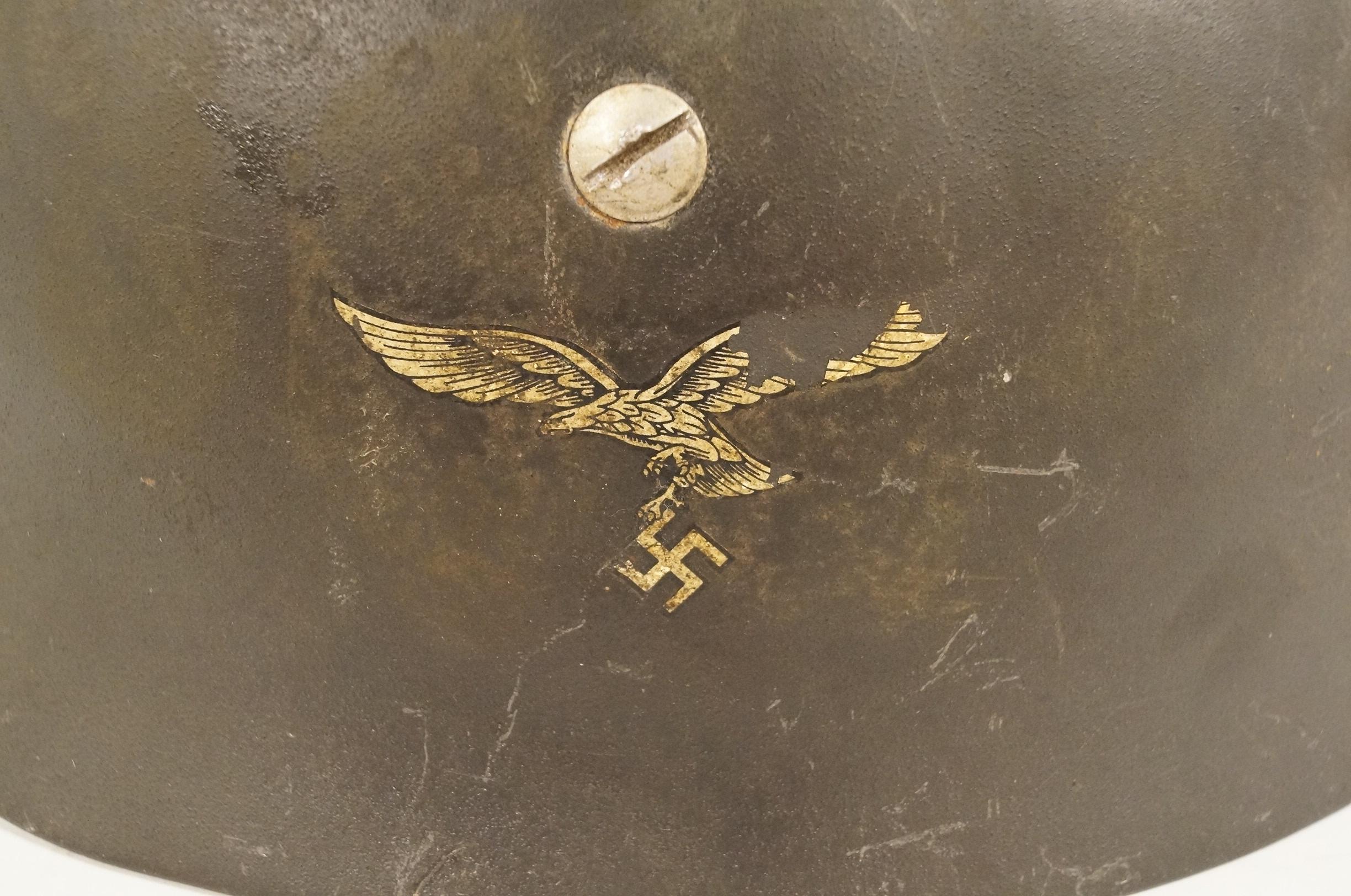 WWII M38 ET71 German Paratrooper Single Decal Helmet with no Liner