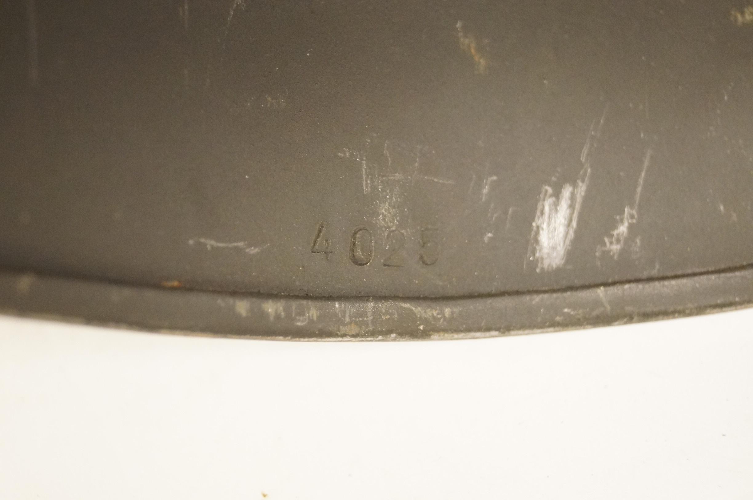 WWII M38 ET71 German Paratrooper Single Decal Helmet with no Liner