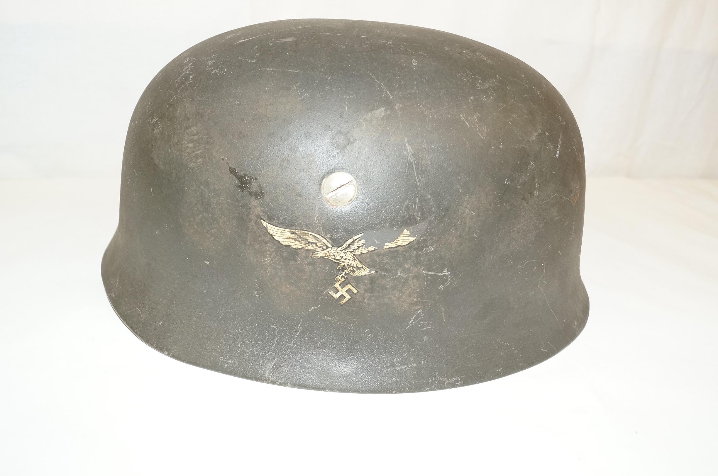 WWII M38 ET71 German Paratrooper Single Decal Helmet with no Liner