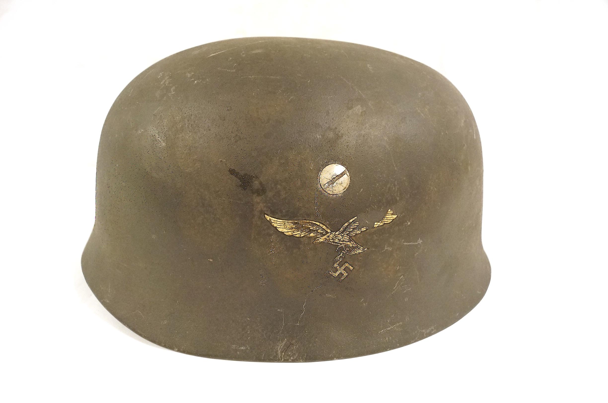 WWII M38 ET71 German Paratrooper Single Decal Helmet with no Liner