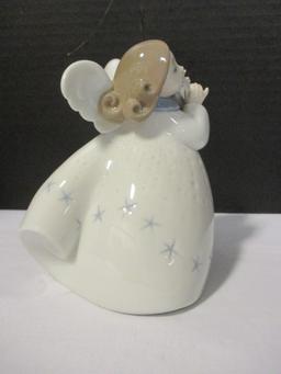 Lladro 6528 Little Angel with Lyre Harp Figurine