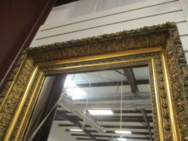 Antiqued Gold Deep Profile Framed Mirror