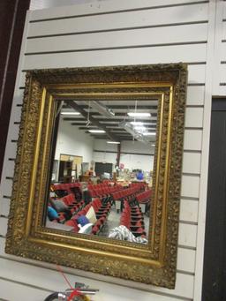 Antiqued Gold Deep Profile Framed Mirror