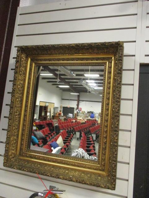 Antiqued Gold Deep Profile Framed Mirror