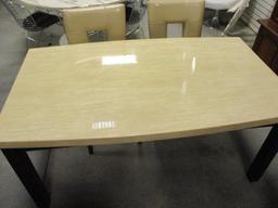 Lacquer Top Dining Table with Four Parson Chairs