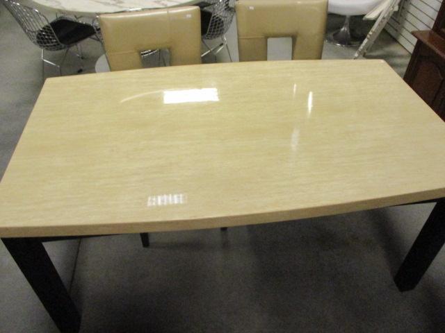 Lacquer Top Dining Table with Four Parson Chairs
