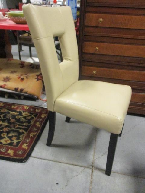 Lacquer Top Dining Table with Four Parson Chairs