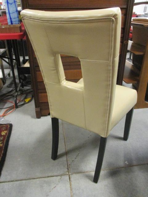 Lacquer Top Dining Table with Four Parson Chairs