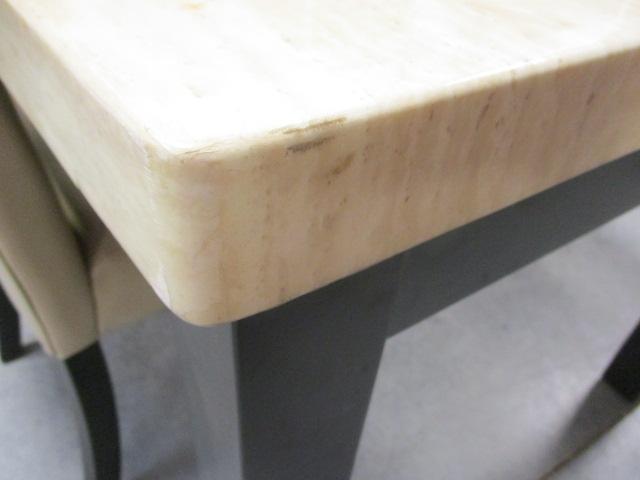 Lacquer Top Dining Table with Four Parson Chairs