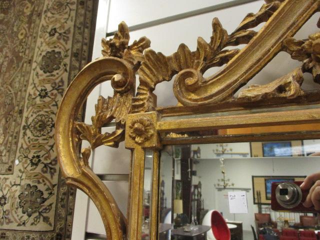 Intricately Carved Gold Framed Beveled Mirror
