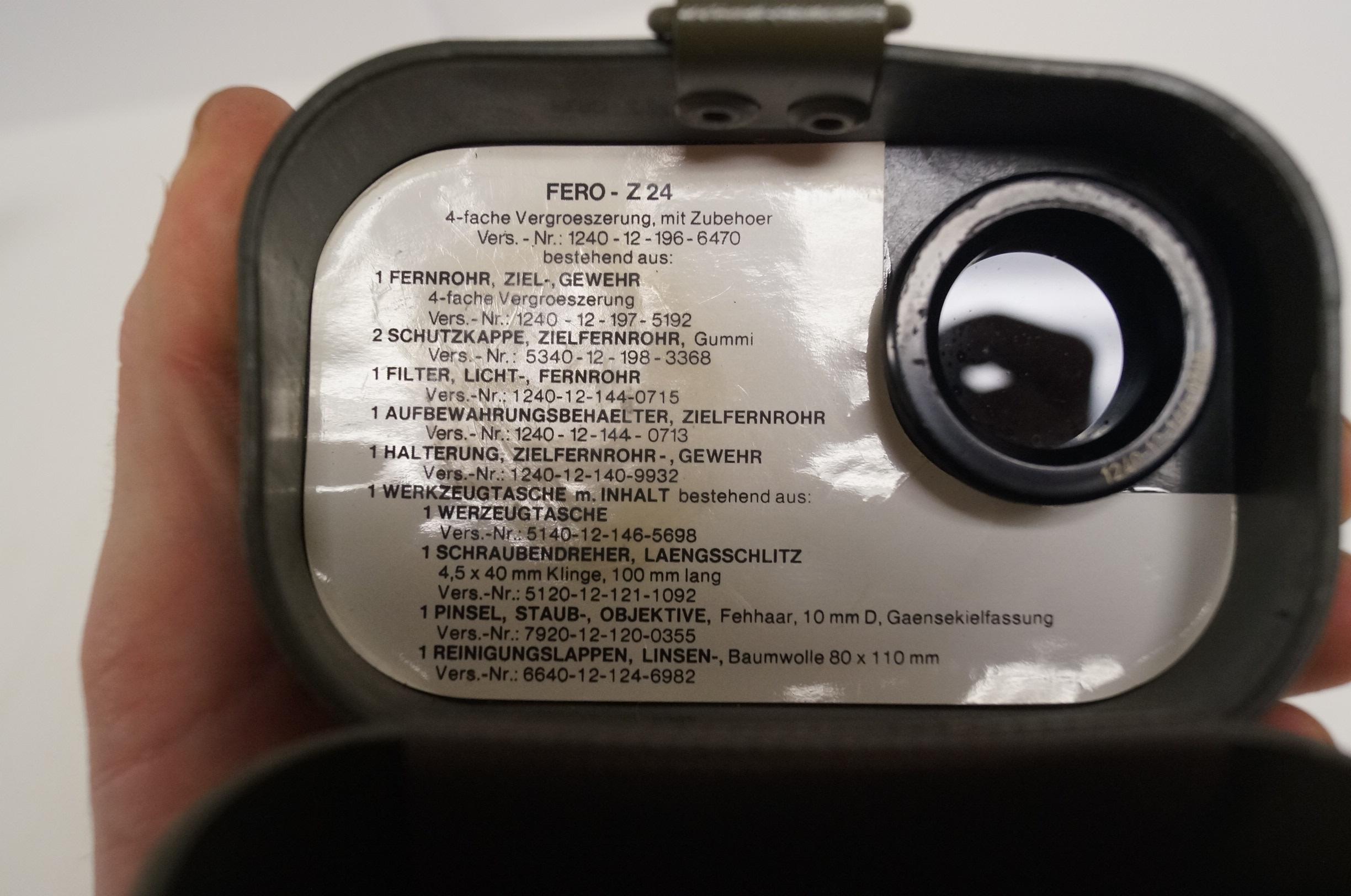 Original Hensoldt (Zeiss) Wetzlar Fero-Z24 German Optics Scope Kit for the HK91, HK93, HK-G3 & HK41