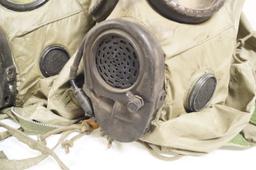 4 M17 A1&A2 Gas Masks with M6A2 Chemical, Biological Hoods