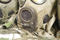 4 M17 A1&A2 Gas Masks with M6A2 Chemical, Biological Hoods