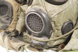 4 M17 A1&A2 Gas Masks with M6A2 Chemical, Biological Hoods