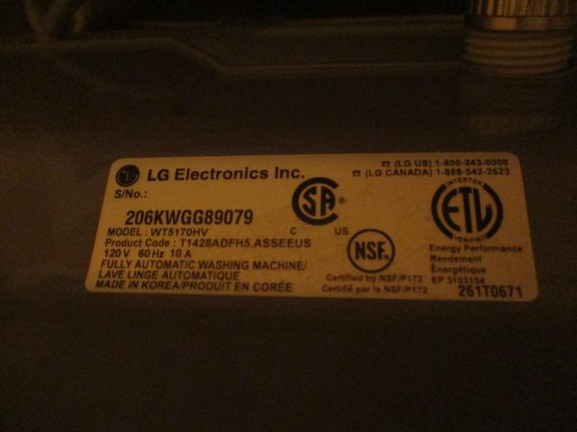 LG Wave Force Inverter Direct Drive Washing Machine