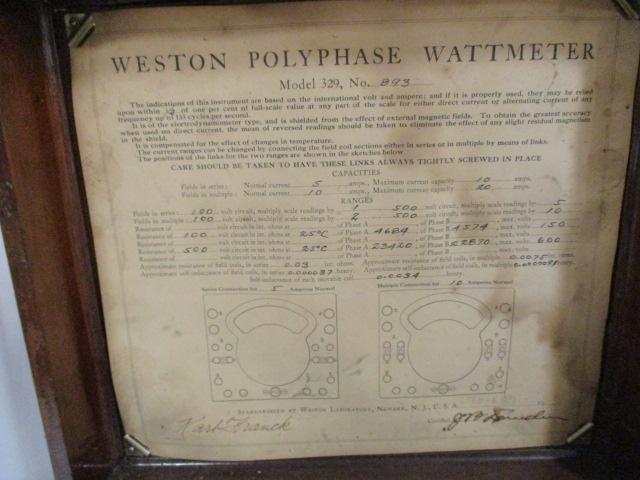 Antique Weston Polyphase Wattmeter