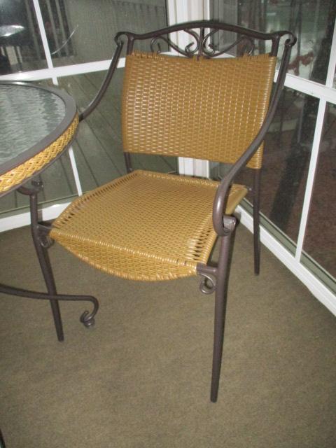 Round Outdoor Table with Two Chairs
