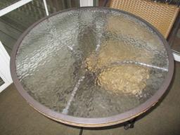 Round Outdoor Table with Two Chairs